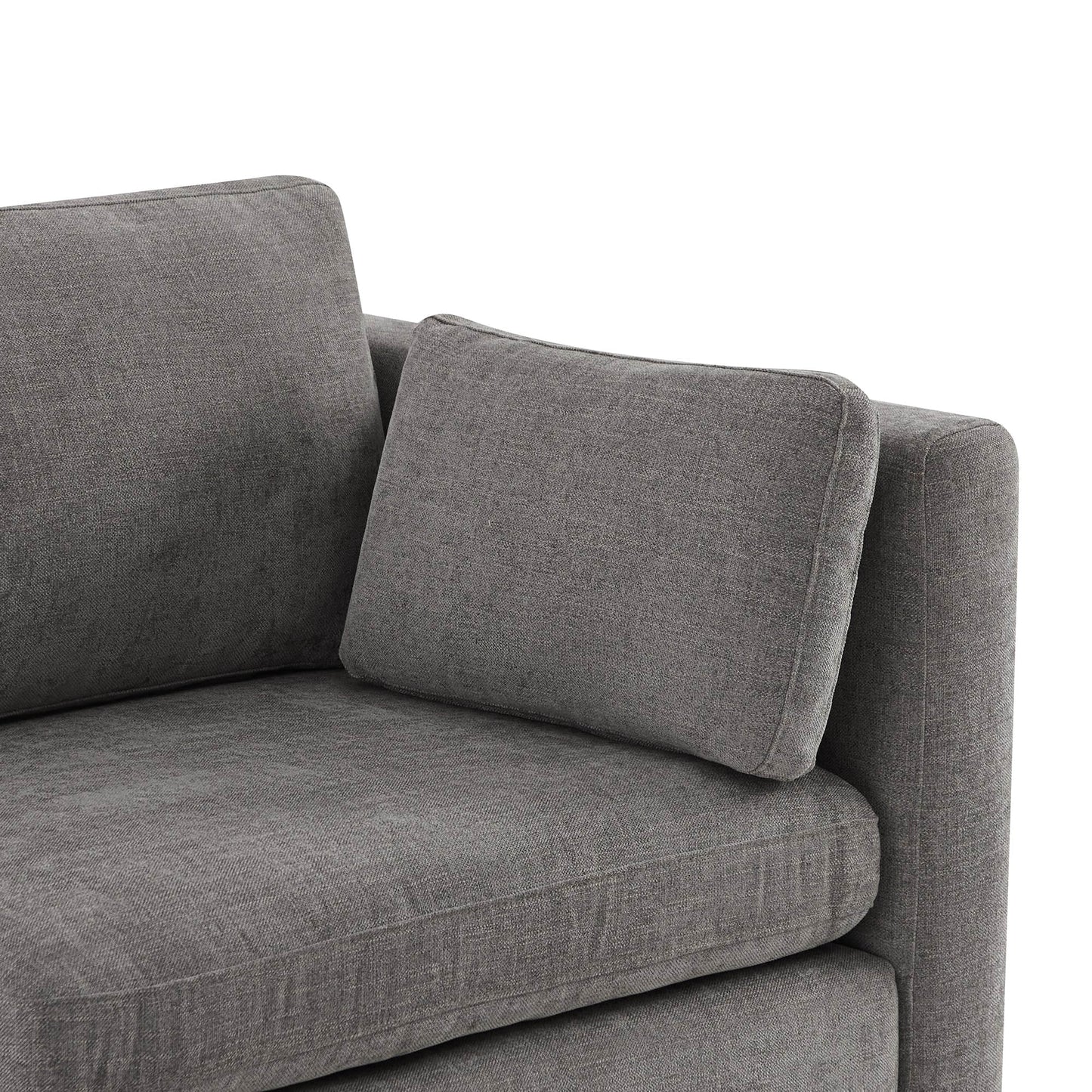V Shaped Modular Sofa Chaise with 5 Seats in Fabric