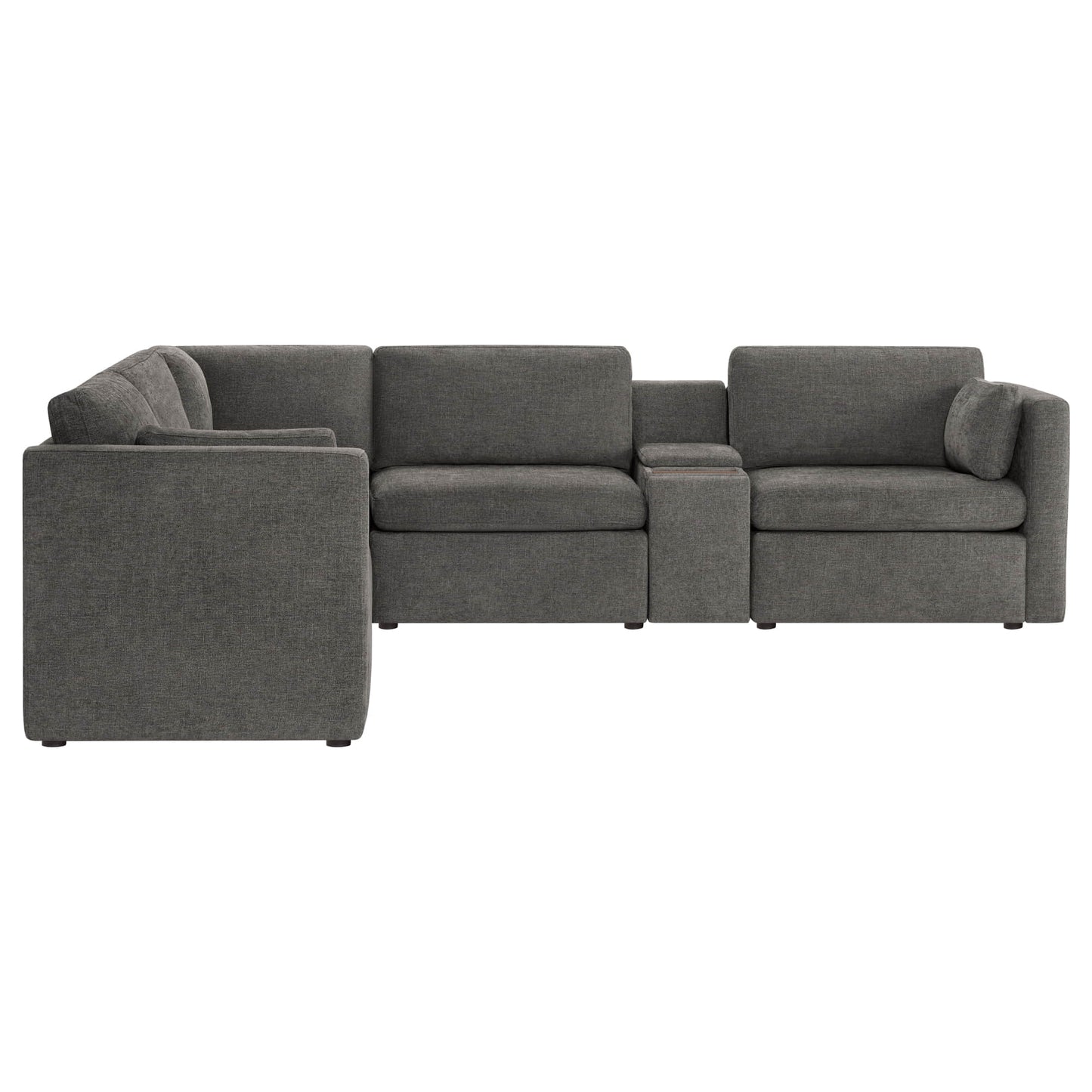 V Shaped Modular Sofa Chaise with 5 Seats in Fabric