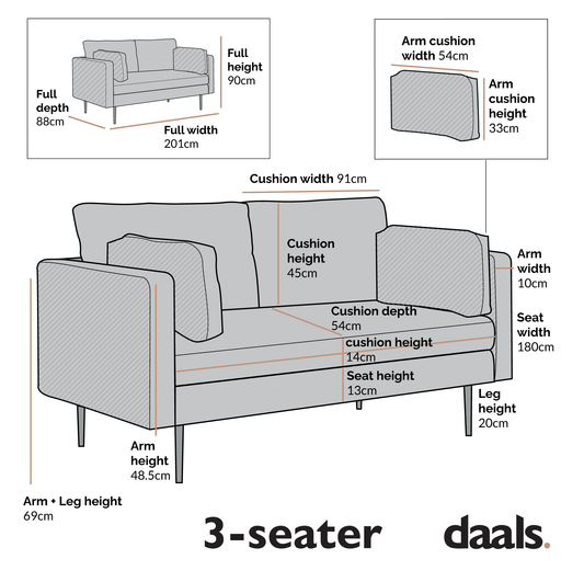 Velvet Fabric Sofa in Pelham Grey with Plush Cushions