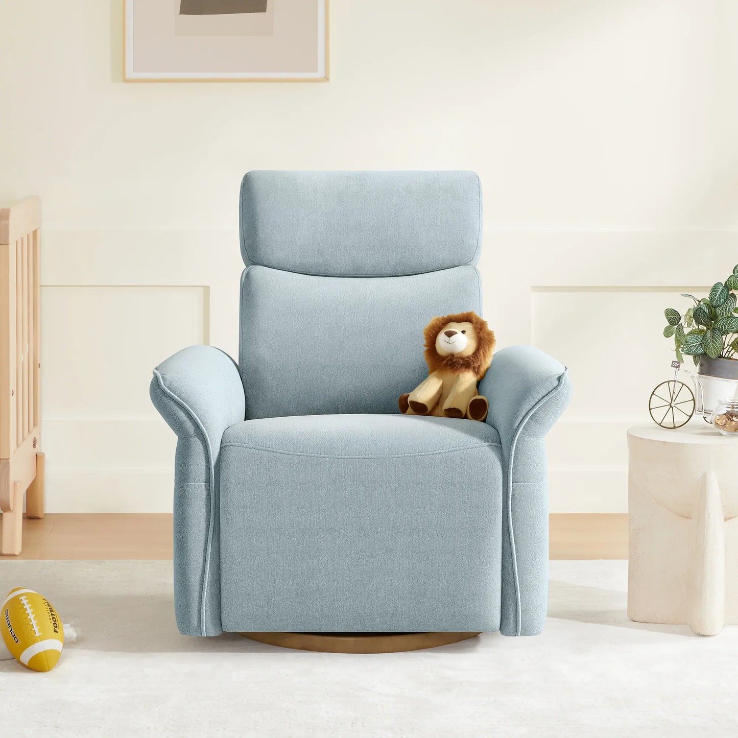 Modern Power Swivel Glider Recliner with Lumbar Support