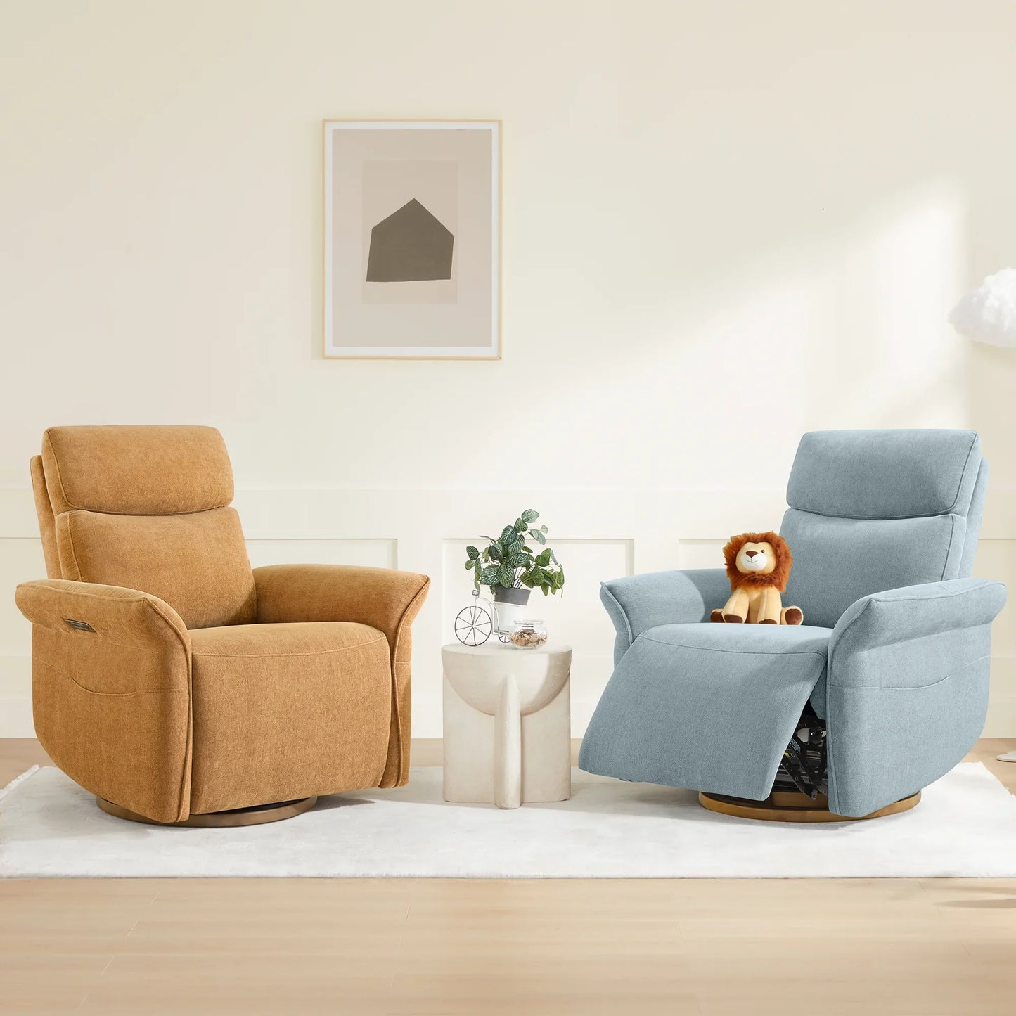 Vinca Power Swivel Glider Recliner with Lumbar Support