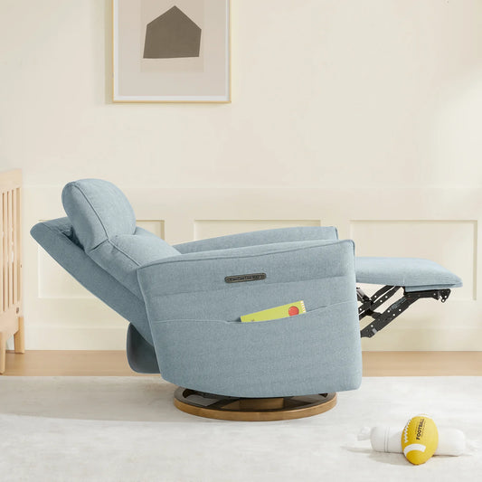 Modern Power Swivel Glider Recliner with Lumbar Support