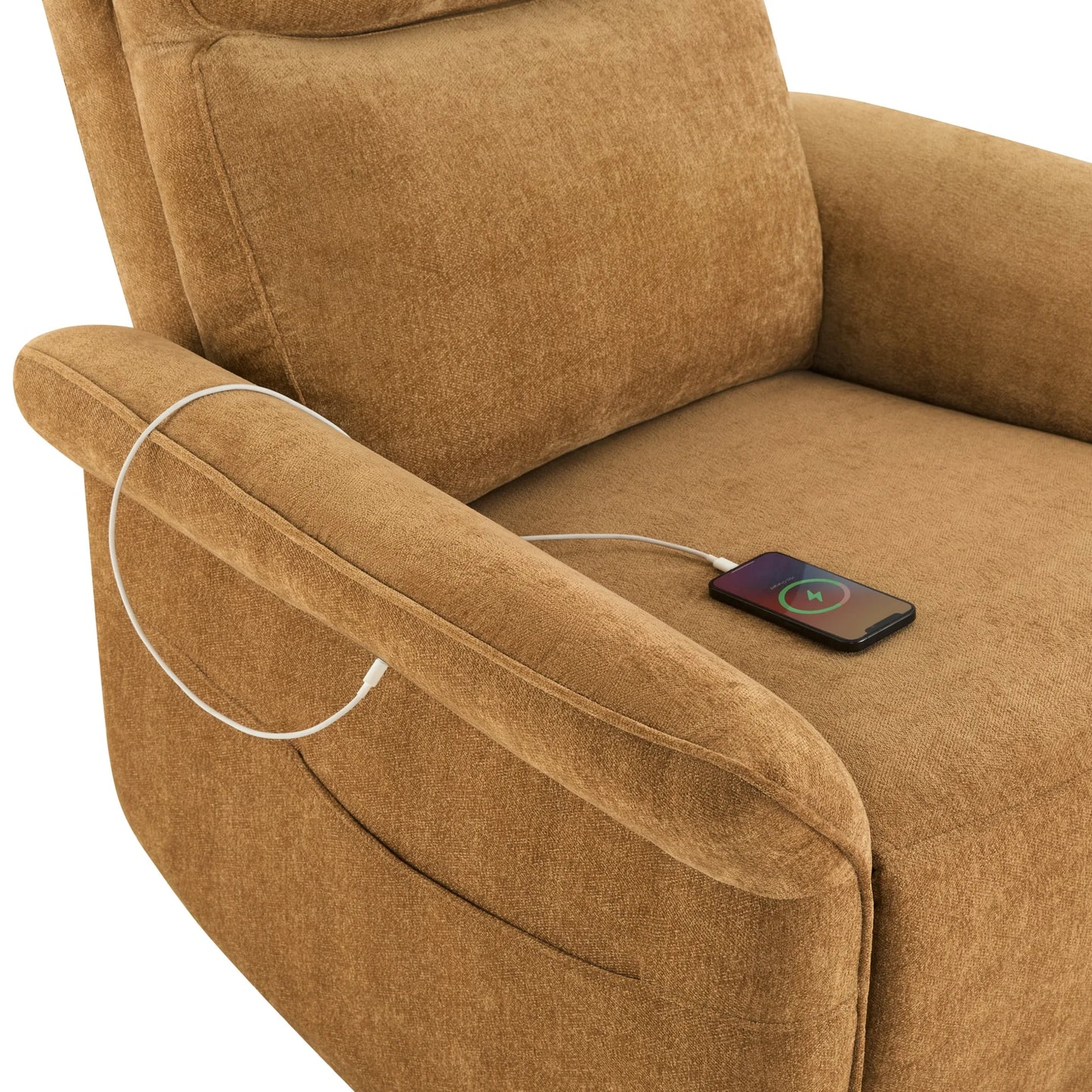 Modern Power Swivel Glider Recliner with Lumbar Support