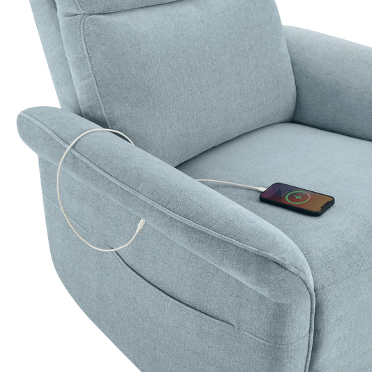 Modern Power Swivel Glider Recliner with Lumbar Support