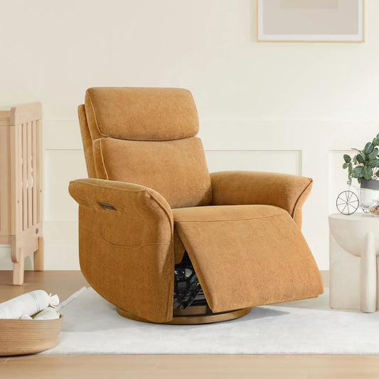 Modern Power Swivel Glider Recliner with Lumbar Support