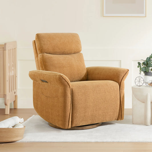 Modern Power Swivel Glider Recliner with Lumbar Support