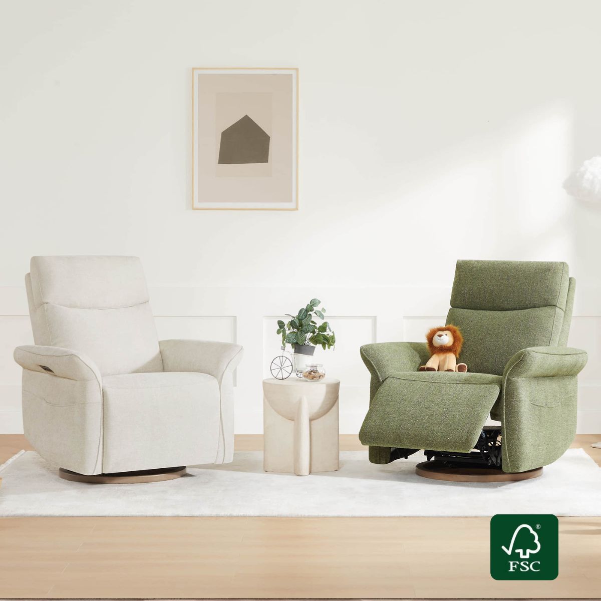 Vinca Power Swivel Glider Recliner with Lumbar Support