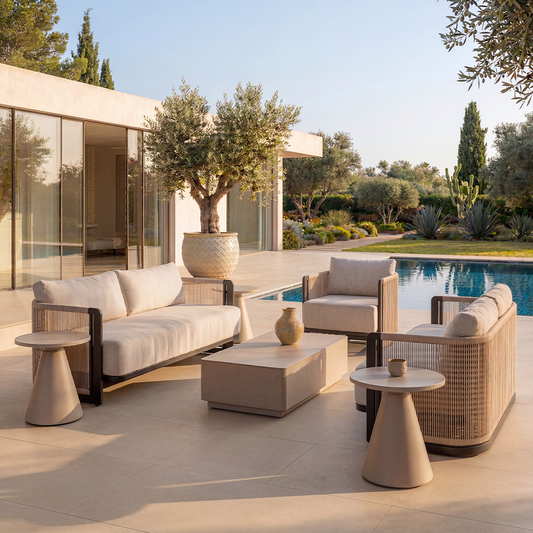 Outdoor 3 Seater Sofa in Weather-Resistant Fabric