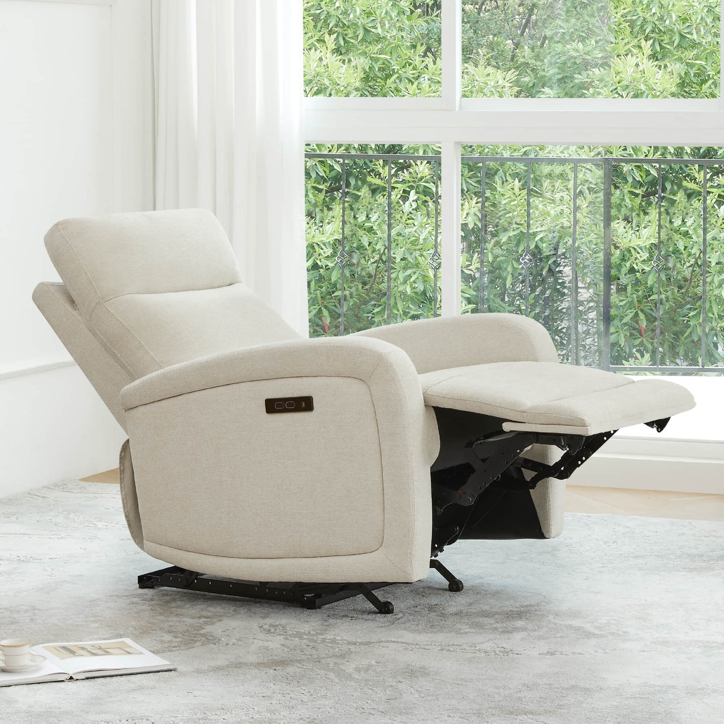 Wall Hugger Power Recliner with Adjustable Headrest