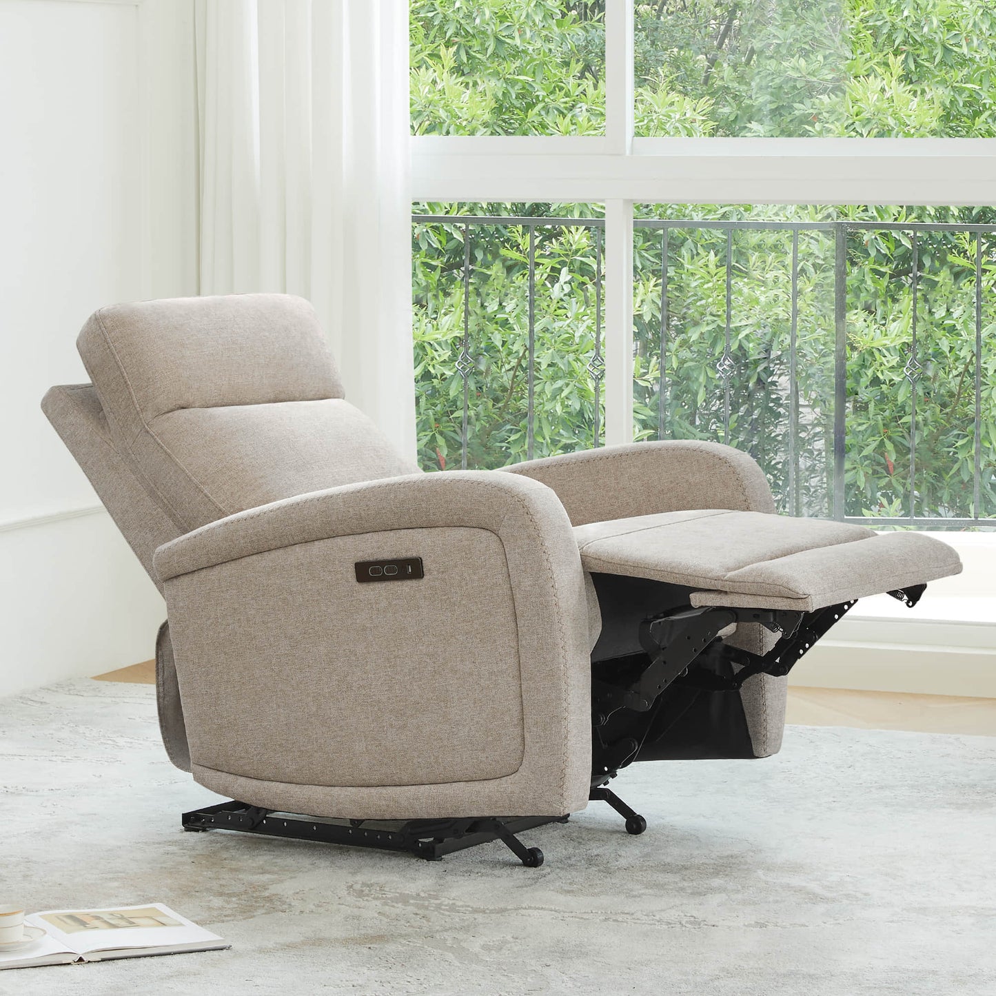 Wall Hugger Power Recliner with Adjustable Headrest