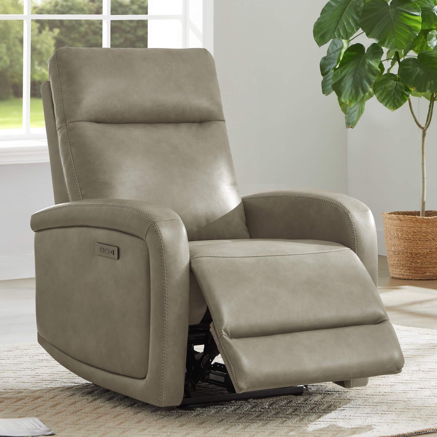 Wall Hugger Power Recliner with Adjustable Headrest
