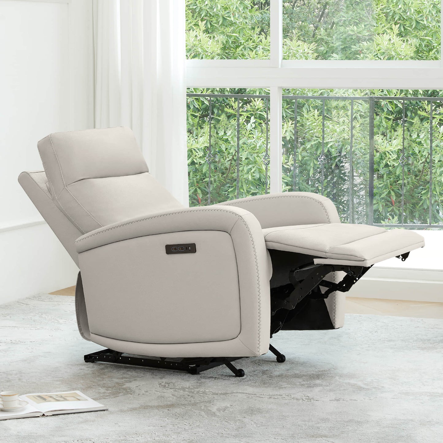 Wall Hugger Power Recliner with Adjustable Headrest