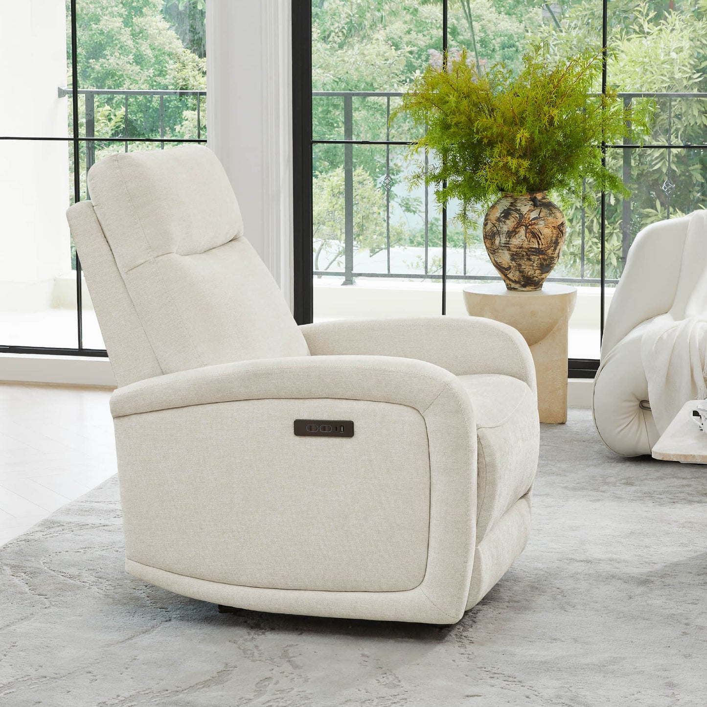 Wall Hugger Power Recliner with Adjustable Headrest