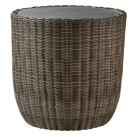 Wicker Outdoor Bistro Set with Curved Back Chairs