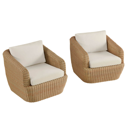 Wicker Outdoor Conversation Set with Cushioned Seating