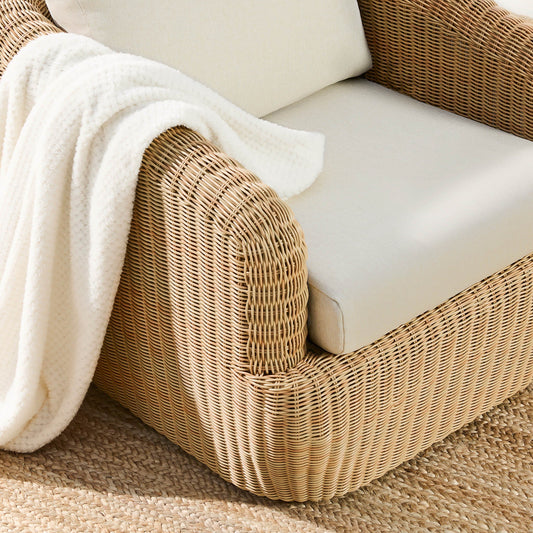Wicker Outdoor Conversation Set with Cushioned Seating