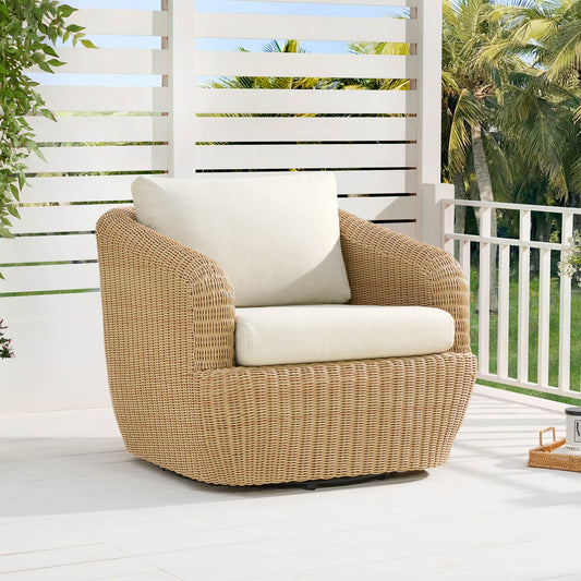 Wicker Outdoor Sofa Set with 5 Seats in Natural Finish