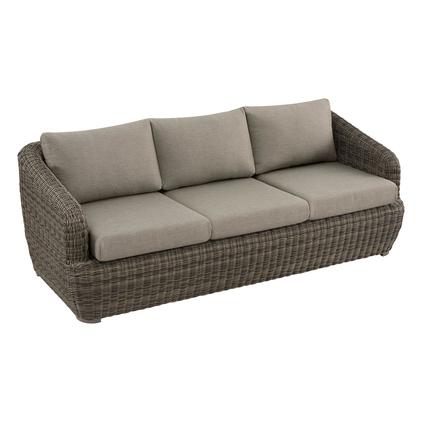 Wicker Outdoor Sofa Set with 5 Seats in Natural Finish