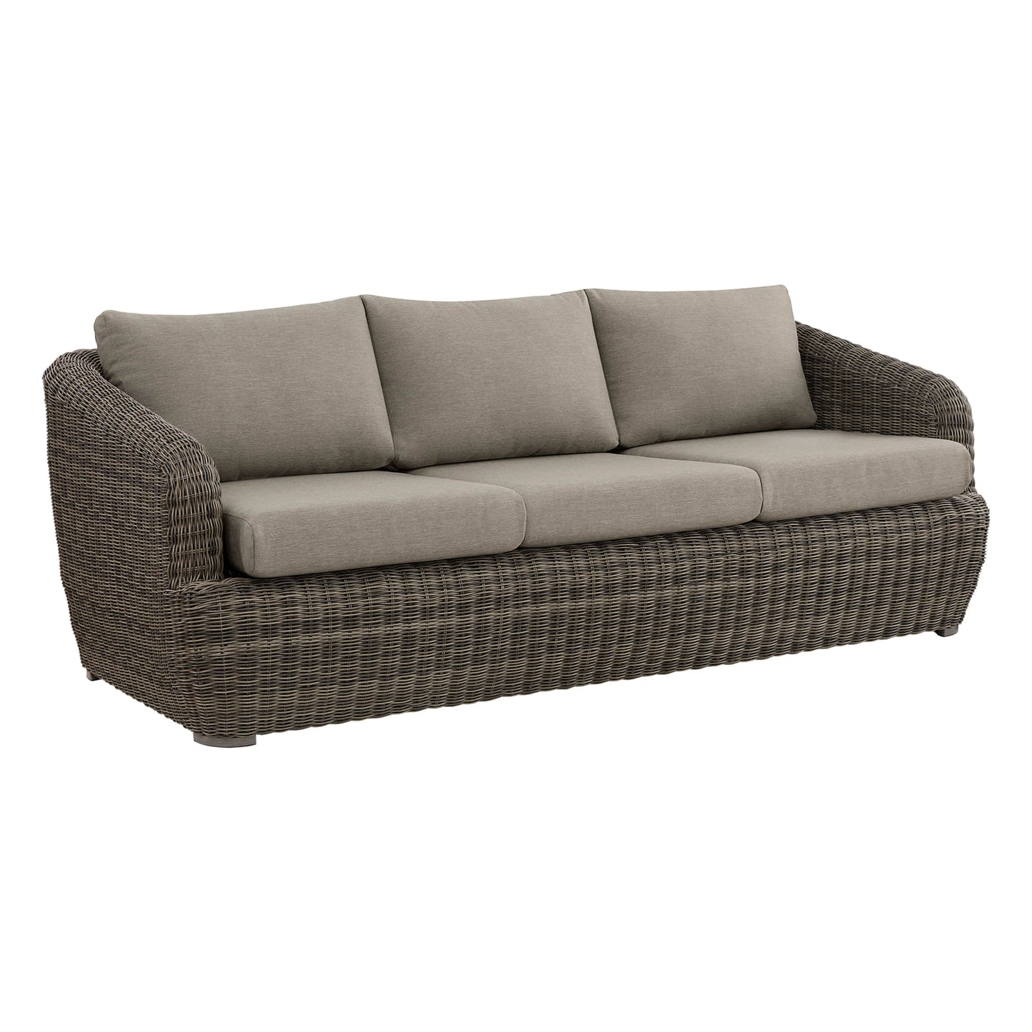 Wicker Outdoor Sofa Set with 5 Seats in Natural Finish