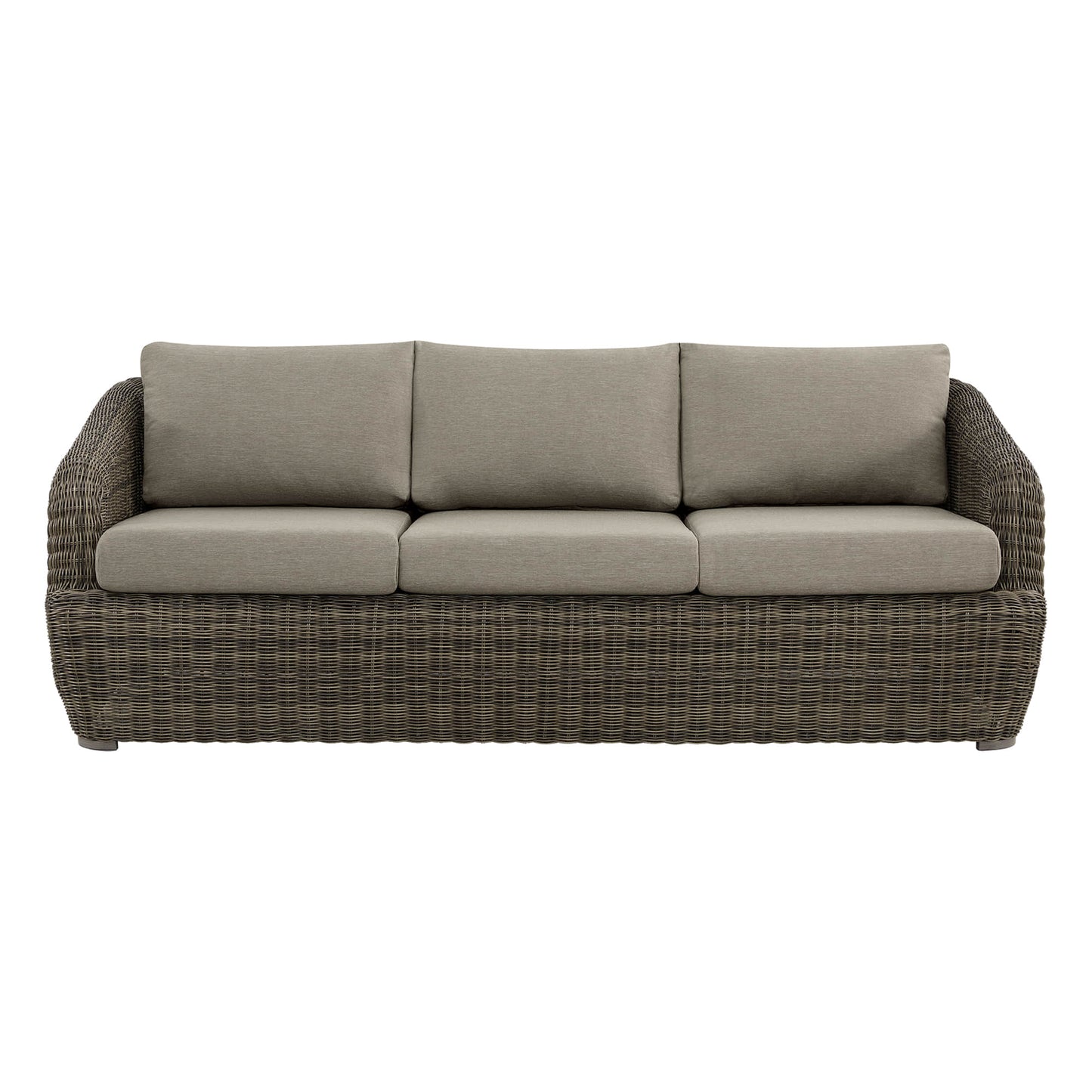 Wicker Outdoor Sofa Set with 5 Seats in Natural Finish