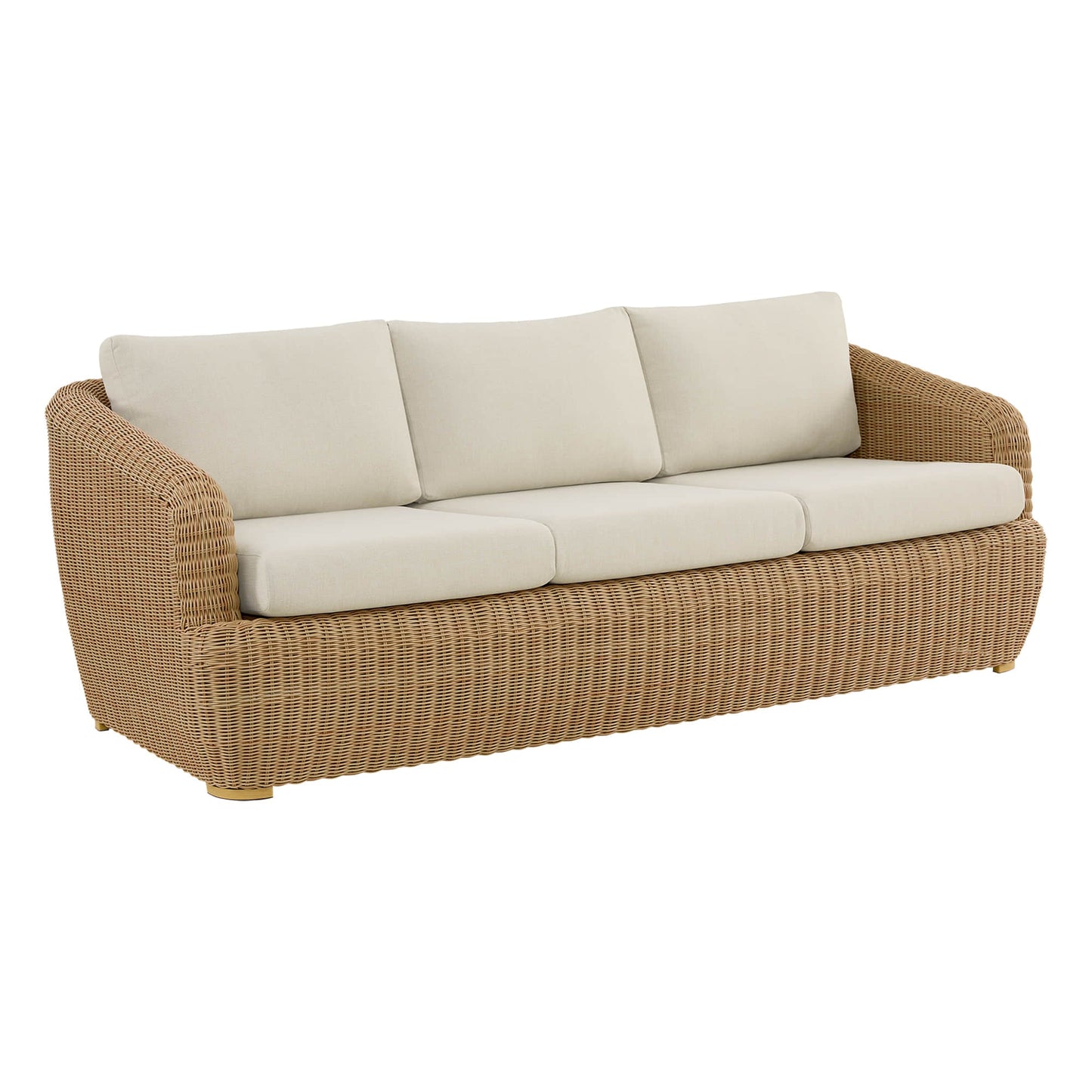 Wicker Outdoor Sofa Set with 5 Seats in Natural Finish