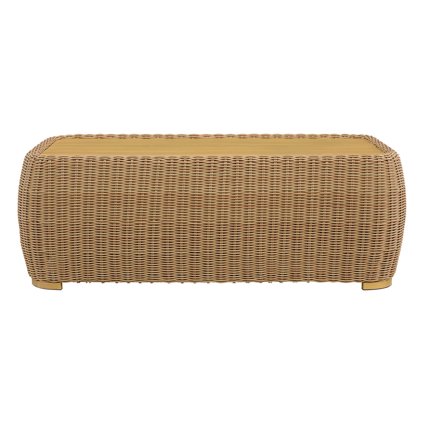Wicker Outdoor Sofa Set with 5 Seats in Natural Finish