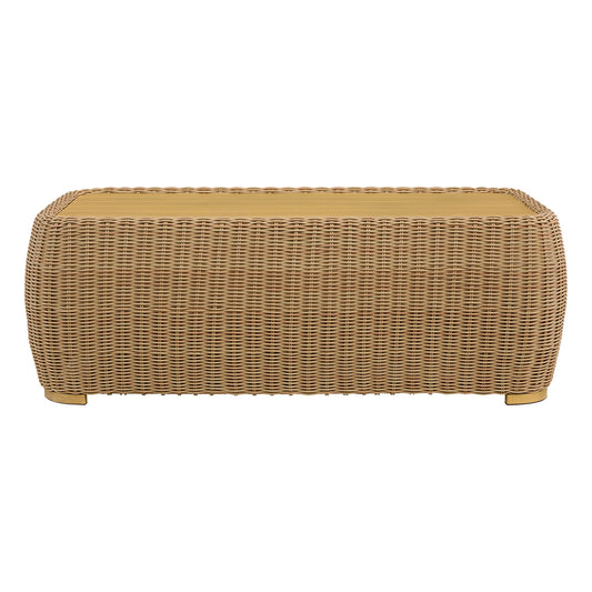 Wicker Outdoor Sofa Set with 5 Seats in Natural Finish