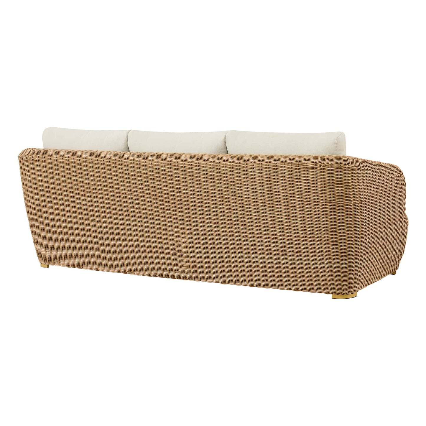 Wicker Outdoor Sofa Set with 5 Seats in Natural Finish
