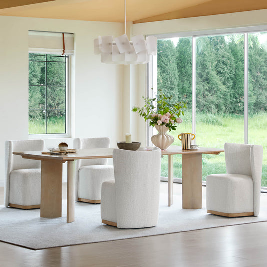 Wingback Dining Chair with Casters and Lilibet Design