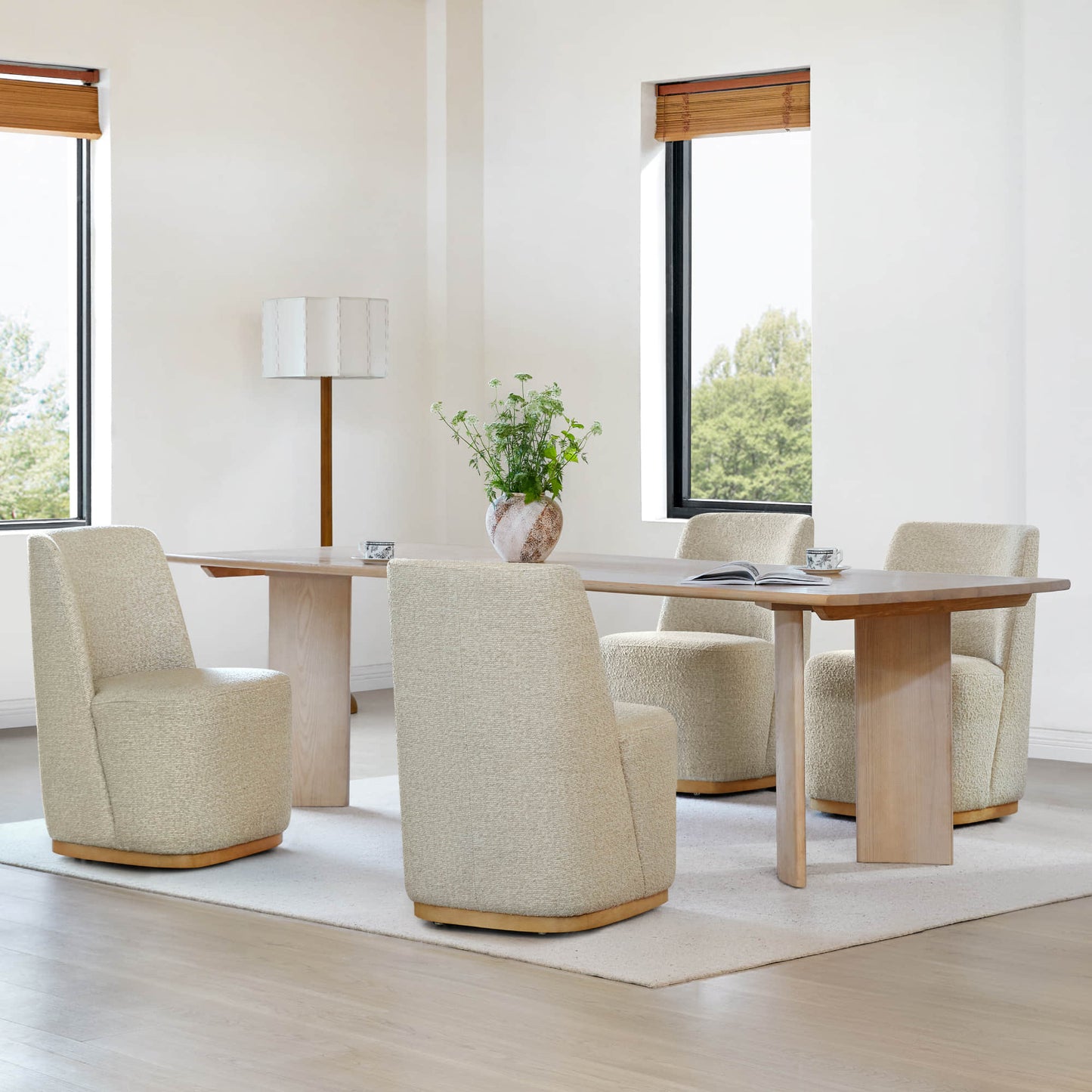 Wingback Dining Chair with Casters and Lilibet Design