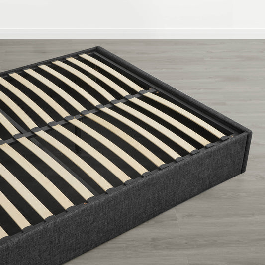 Wingback Upholstered Bed with Storage and Classic Design