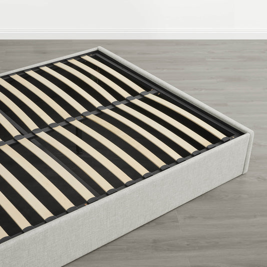Wingback Upholstered Bed with Storage and Classic Design