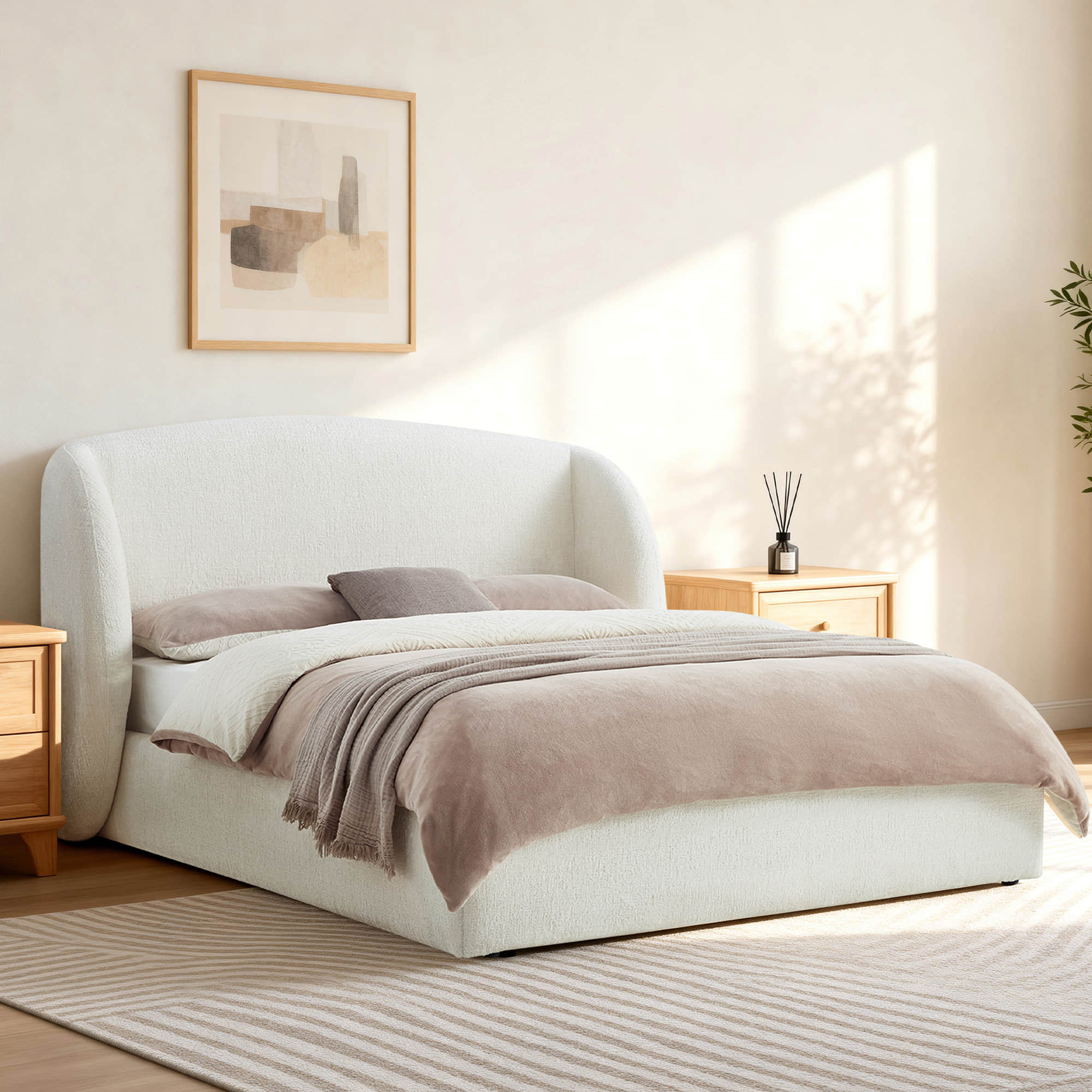 Wingback Upholstered Storage Bed with Tufted Detail