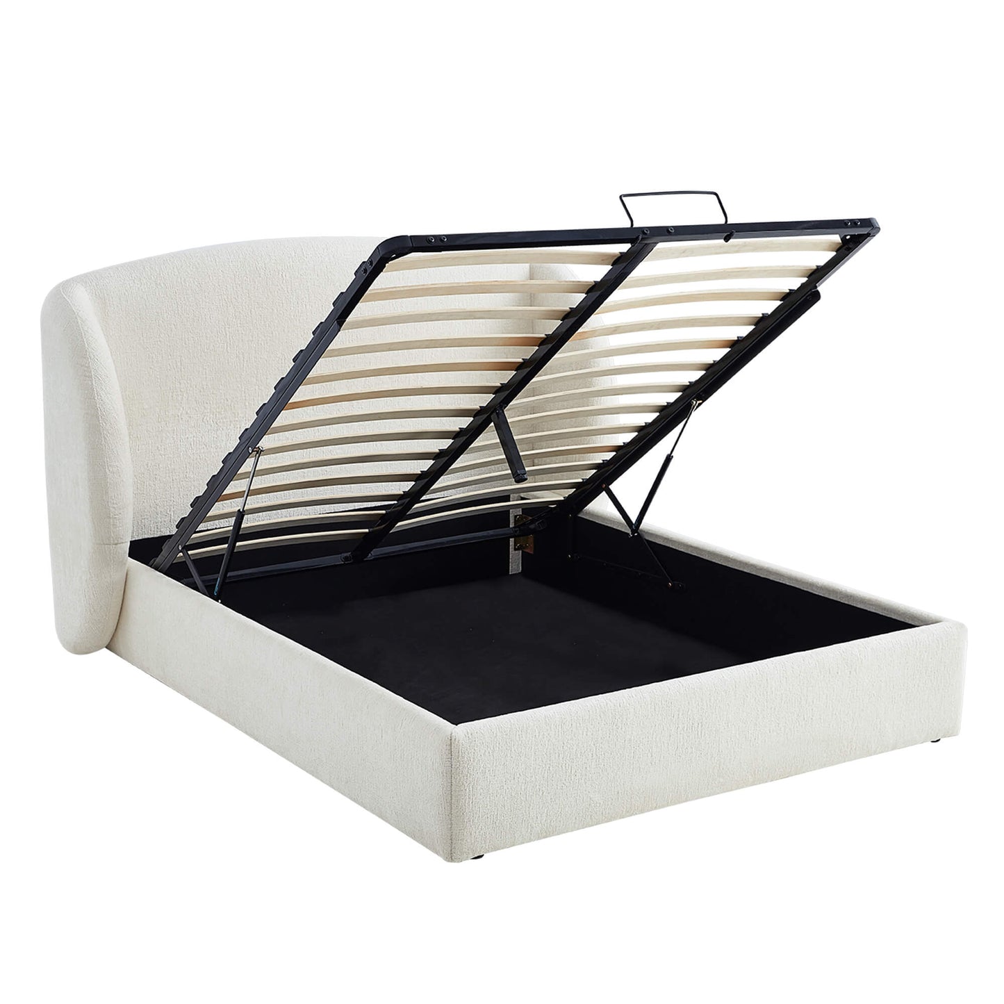 Wingback Upholstered Storage Bed with Tufted Detail