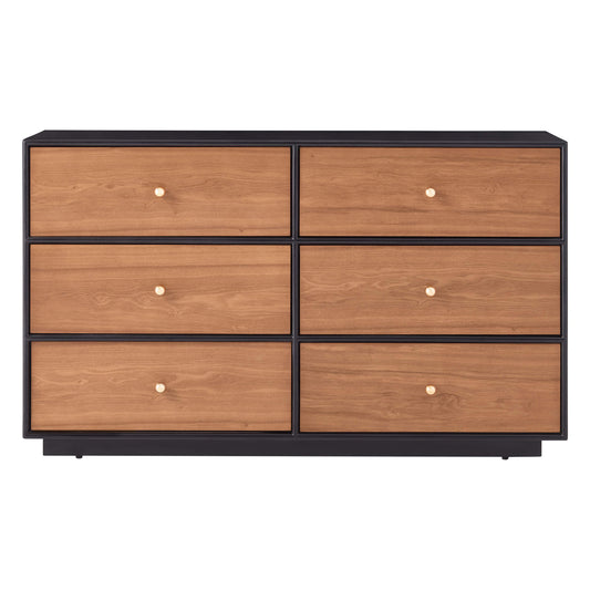 Wooden 6-Drawer Sideboard with 48-Inch Width
