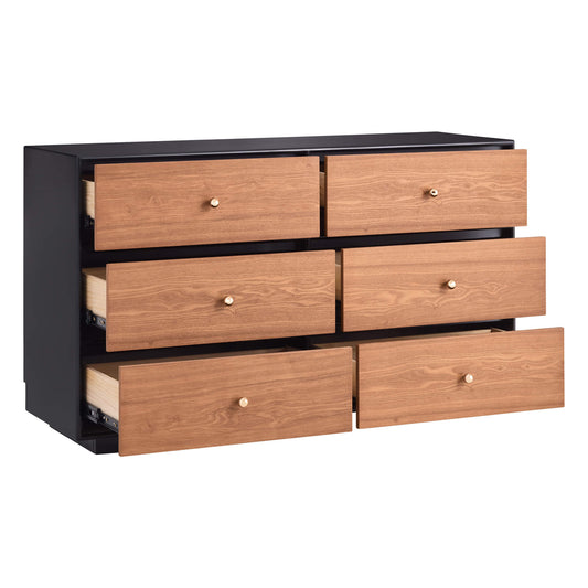 Wooden 6-Drawer Sideboard with 48-Inch Width