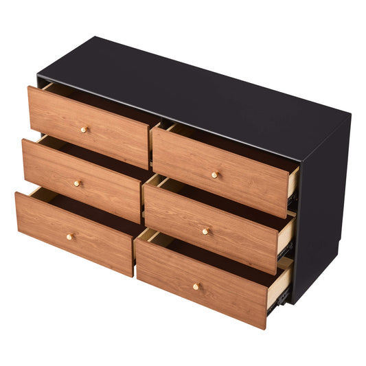 Wooden 6-Drawer Sideboard with 48-Inch Width