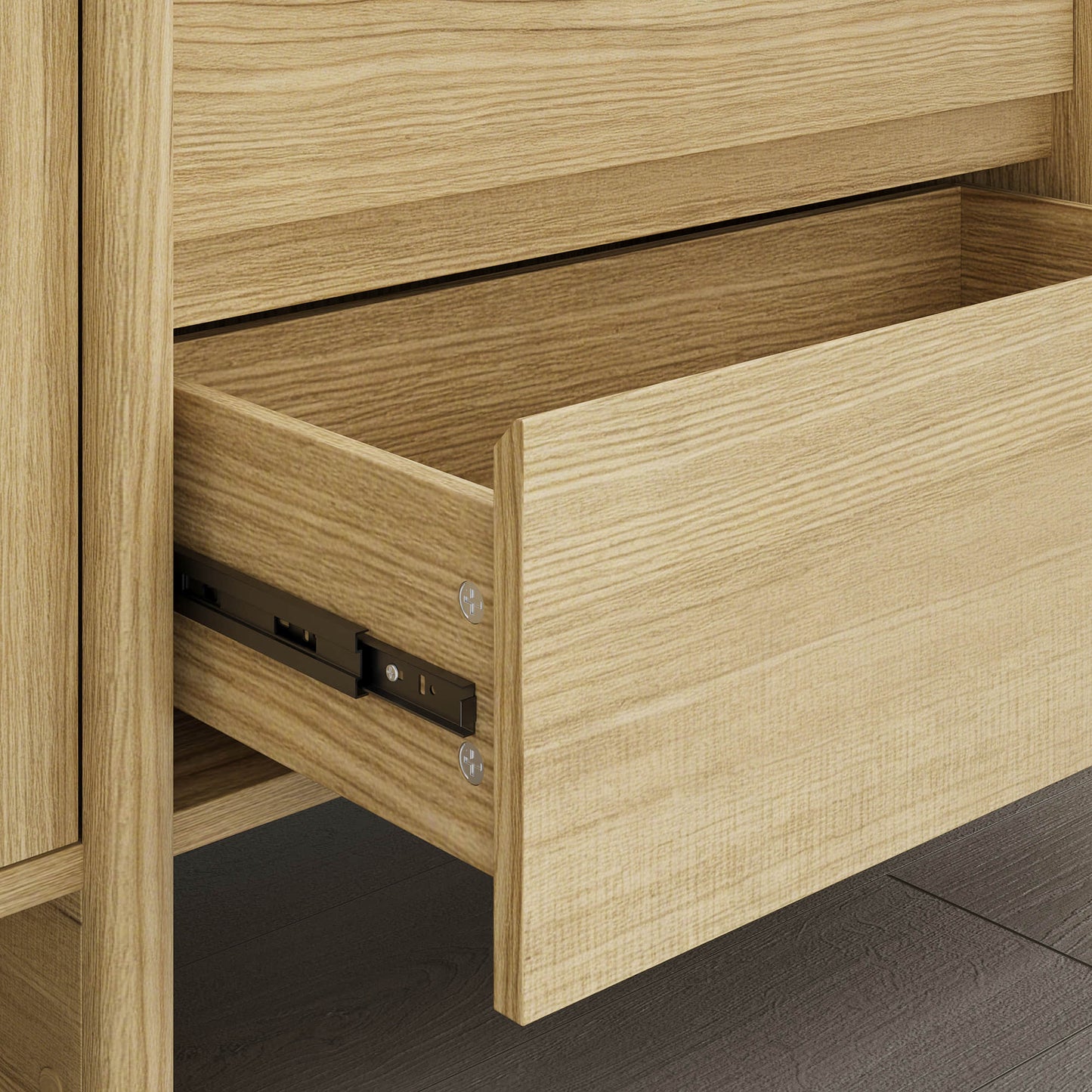 Wooden TV Stand with Arched Design in 62-Inch Size