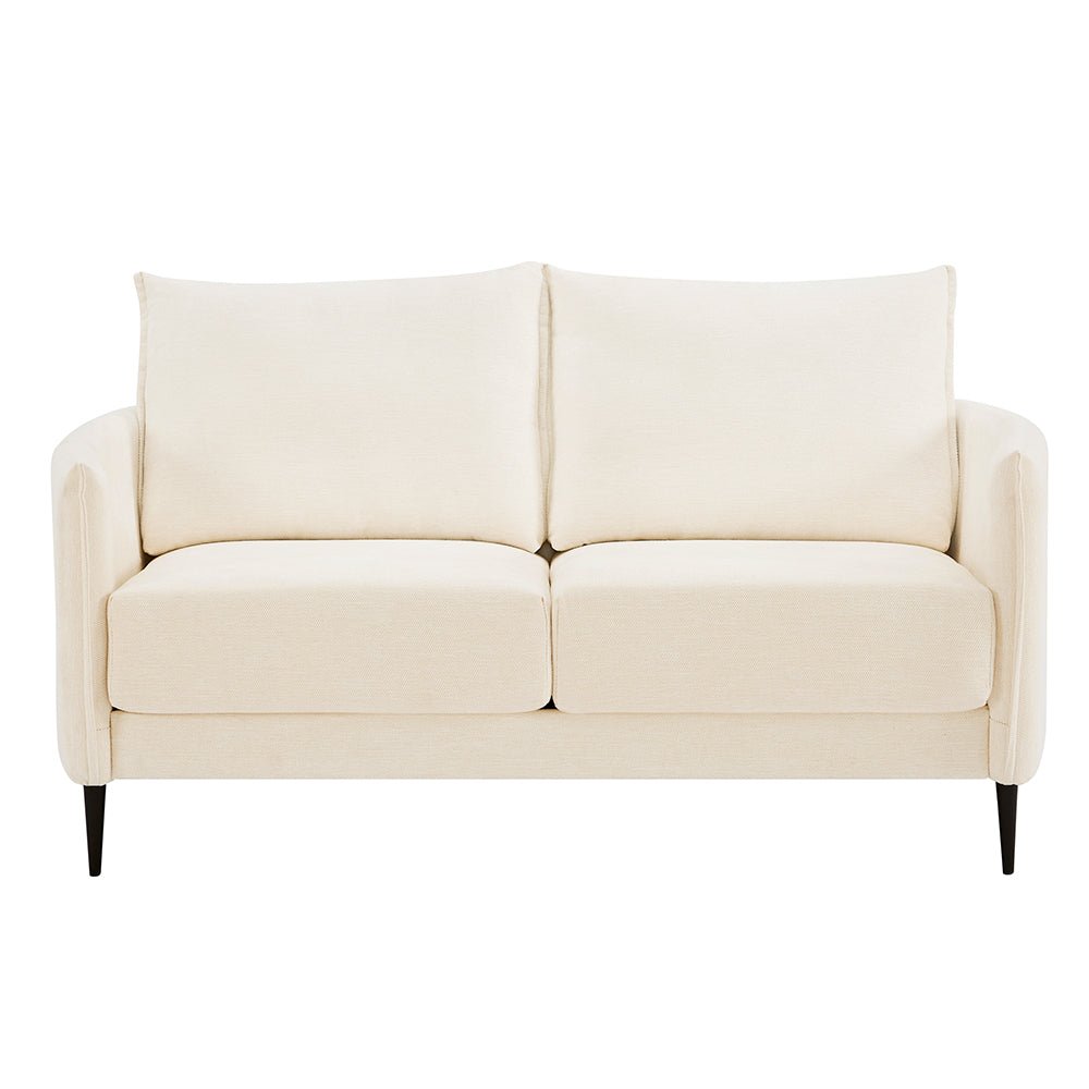 Woven Fabric Sofa in Bari Beige with Modern Silhouette
