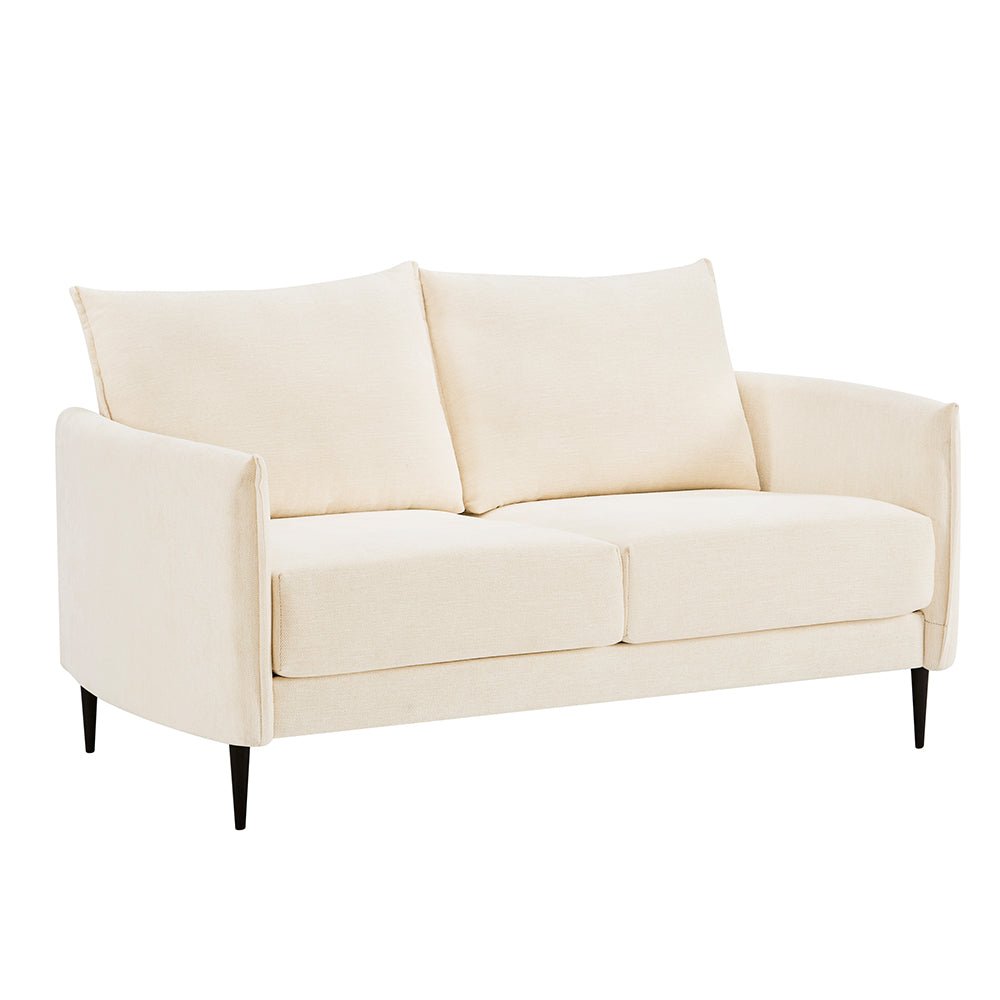 Woven Fabric Sofa in Bari Beige with Modern Silhouette