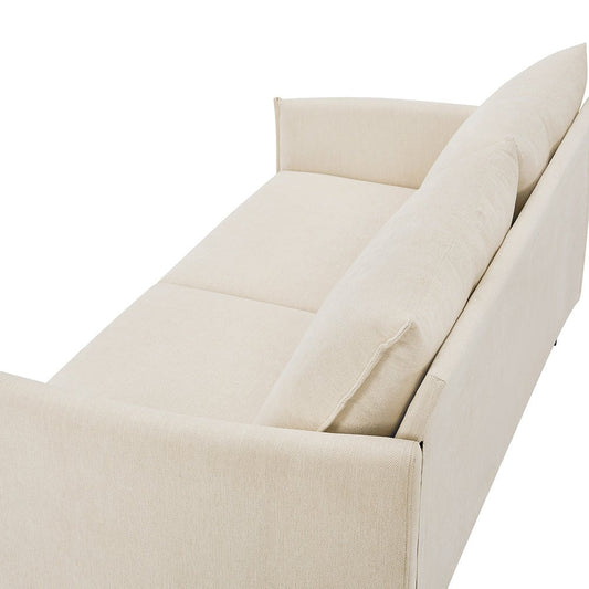 Woven Fabric Sofa in Bari Beige with Modern Silhouette