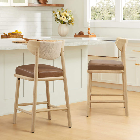 Woven Rope Counter Stool Set of 2 in Modern Design