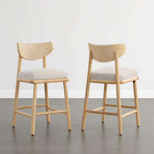 Woven Rope Counter Stool Set of 2 in Modern Design