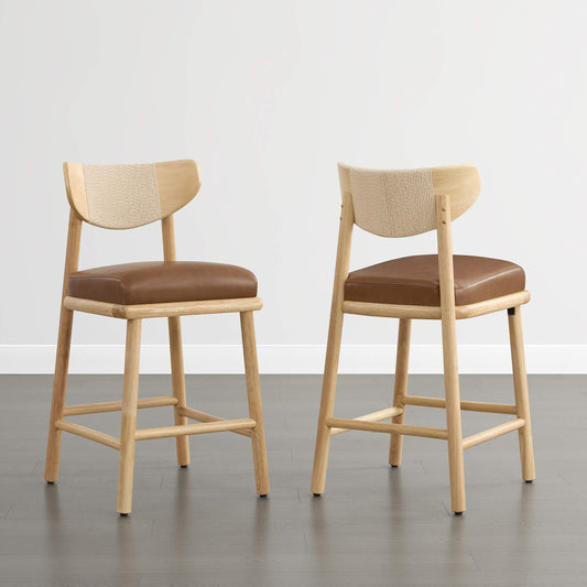 Woven Rope Counter Stool Set of 2 in Modern Design