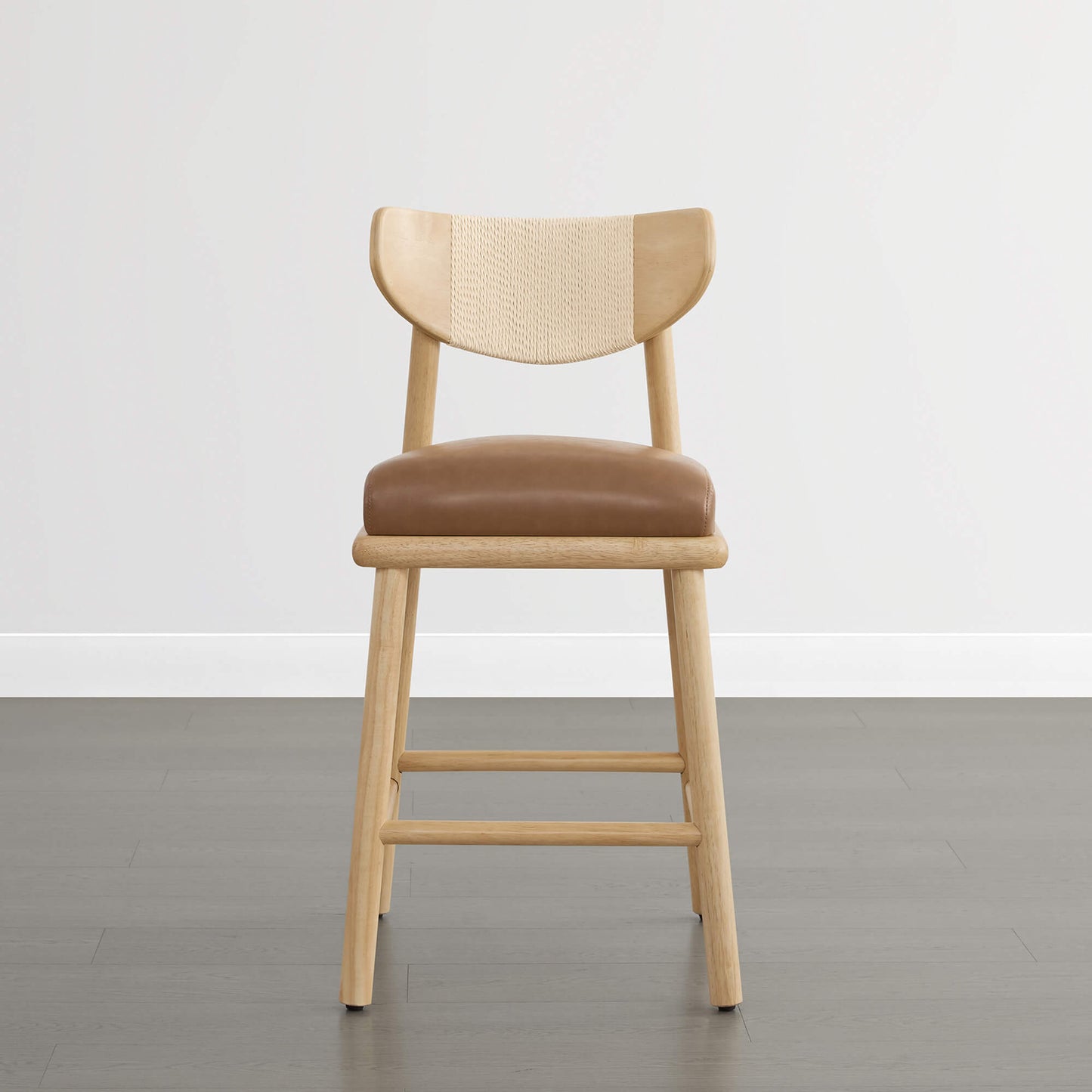 Woven Rope Counter Stool Set of 2 in Modern Design