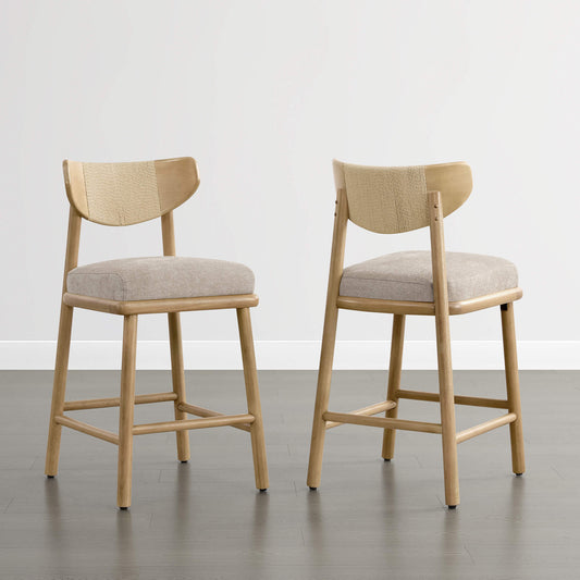 Woven Rope Counter Stool Set of 2 in Modern Design