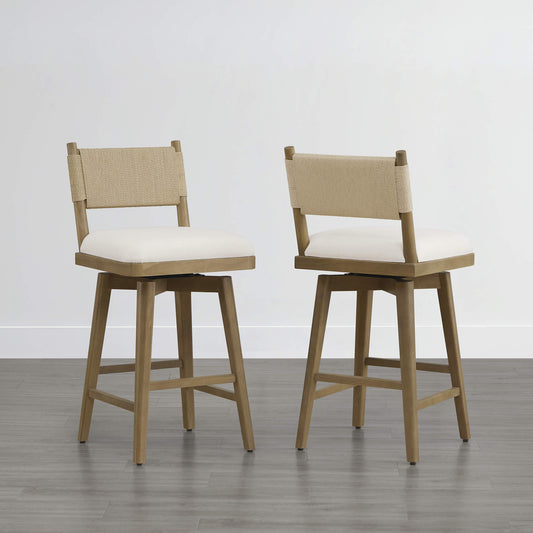 Woven Swivel Counter Stool with Arcadia Design