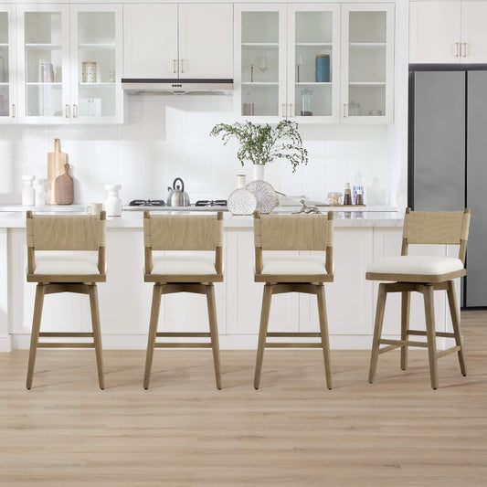 Woven Swivel Counter Stool with Arcadia Design