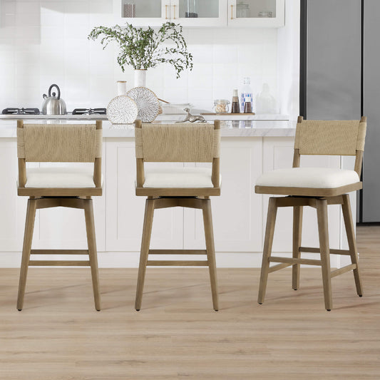 Woven Swivel Counter Stool with Arcadia Design