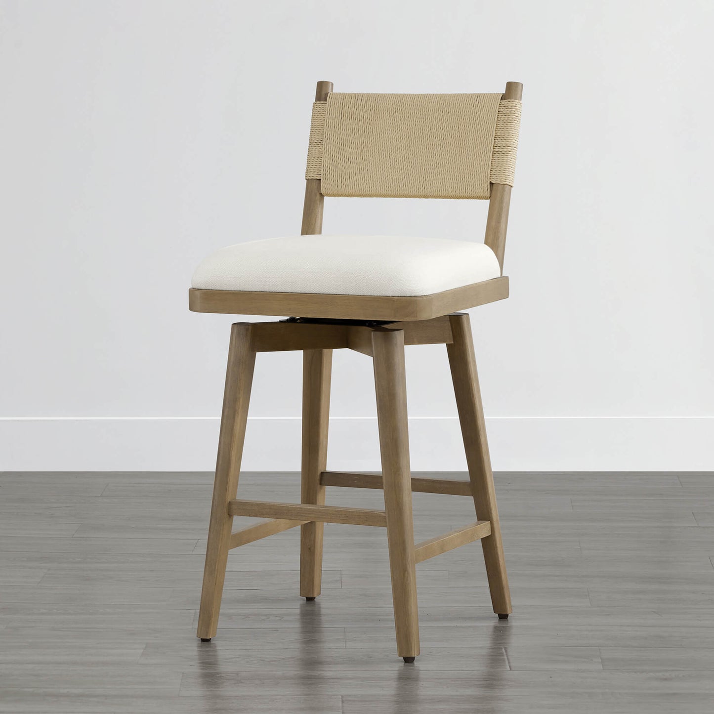 Woven Swivel Counter Stool with Arcadia Design